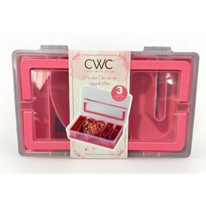 CWC Pink Snack Box 3 Compartments I Heart U Center Bento Lunch Container NEW